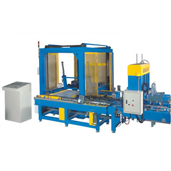 Automated industrial packaging palletizing machine blue yellow