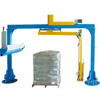 Automatic gantry stretch wrapping machine pallet