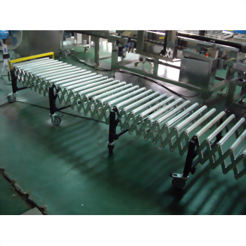Expandable roller conveyor belt industrial warehouse