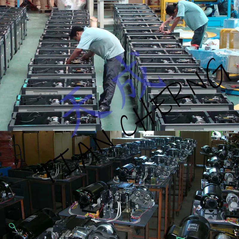 TC-302A strapping machine in a factory assembly line setting.