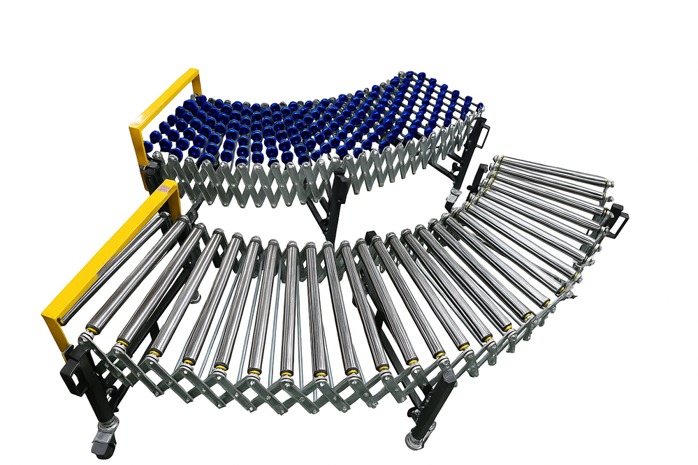 Flexible expandable roller ball transfer conveyors