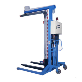 Industrial blue lifting machine stacker