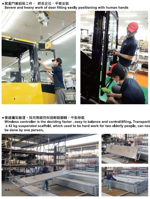 Industrial heavy lifting equipment door installation scaffold transport
