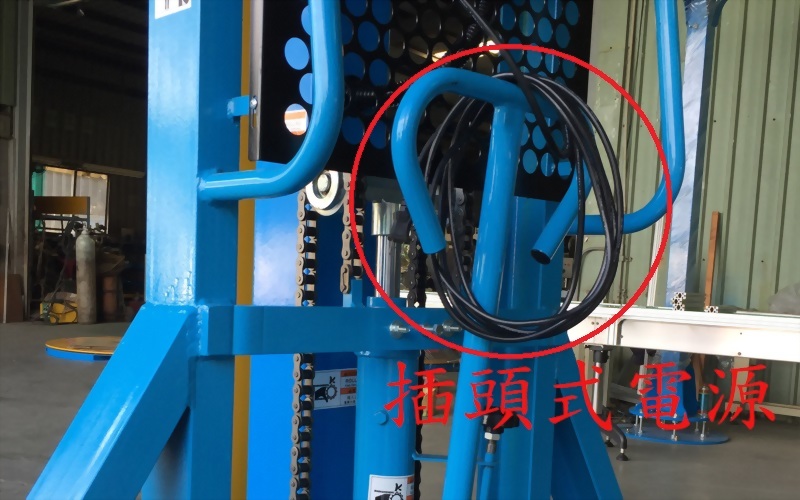 Industrial machine plug in power supply cables