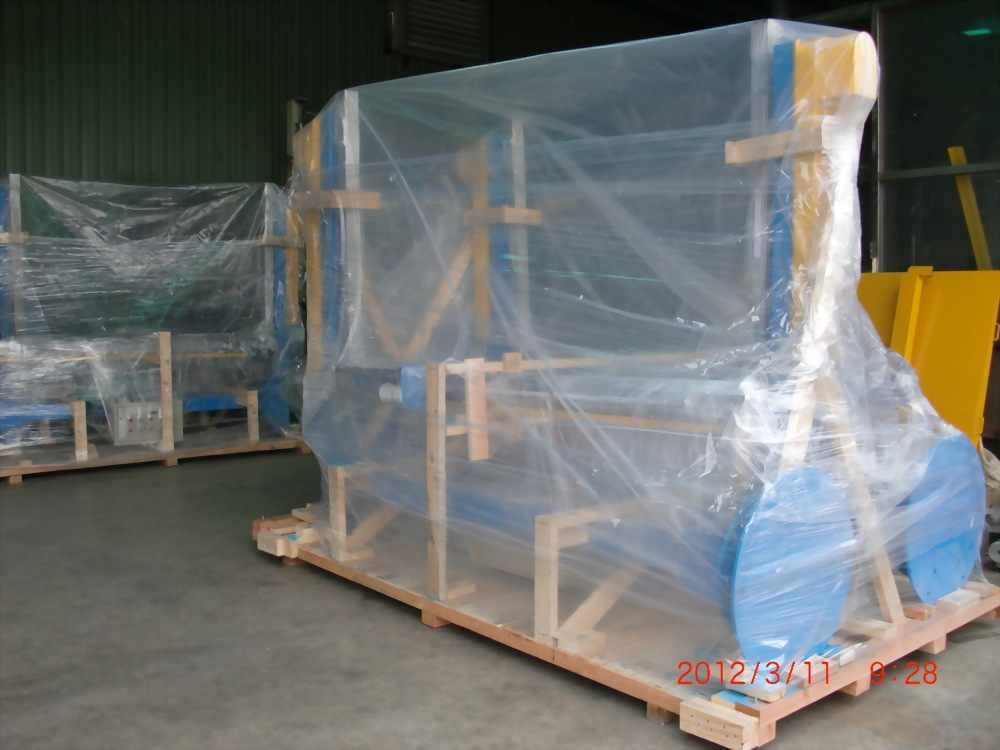 Industrial machinery packaged shipping warehouse