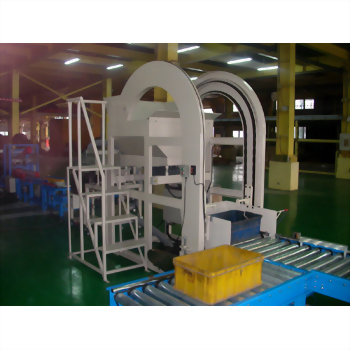 Industrial packaging wrapping machine factory conveyor belt