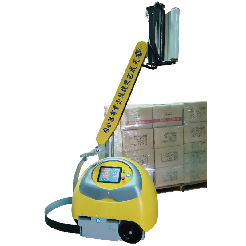 Mobile robotic pallet wrapper machine