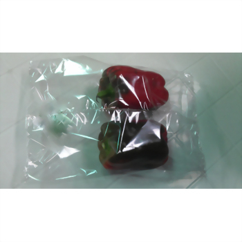 Packaged red bell peppers plastic bag