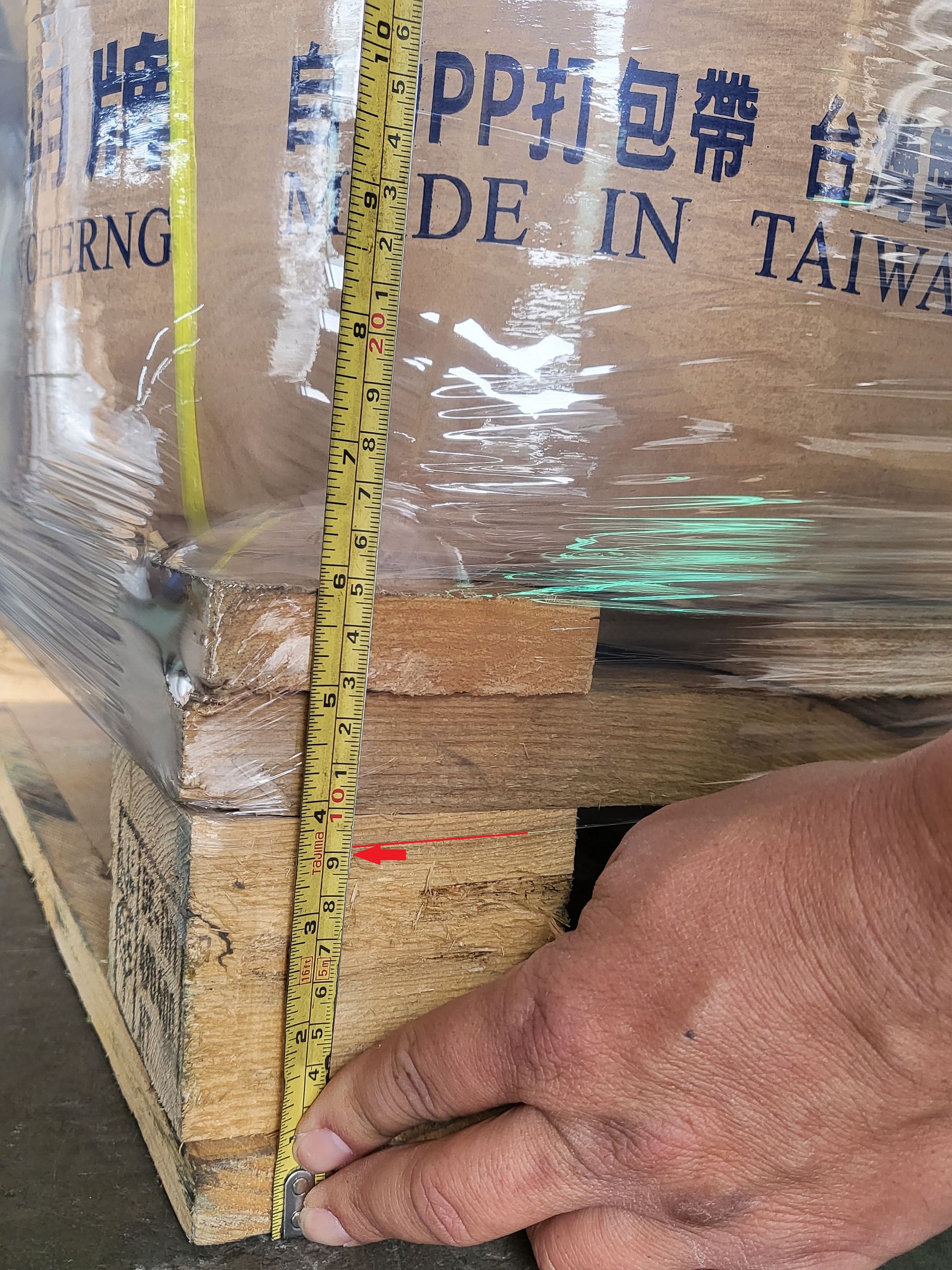 Pp strapping tape pallet height measurement taiwan