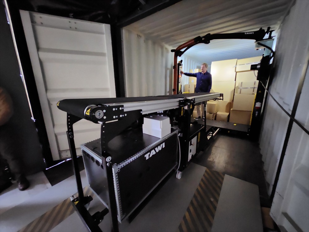 Tawi container loading unloading system demonstration