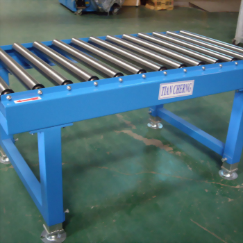 Tian cheng industrial roller conveyor system blue