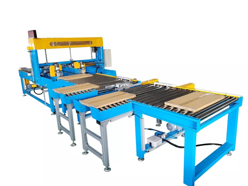 Application of the carton edge sealer in a warehouse packaging line.