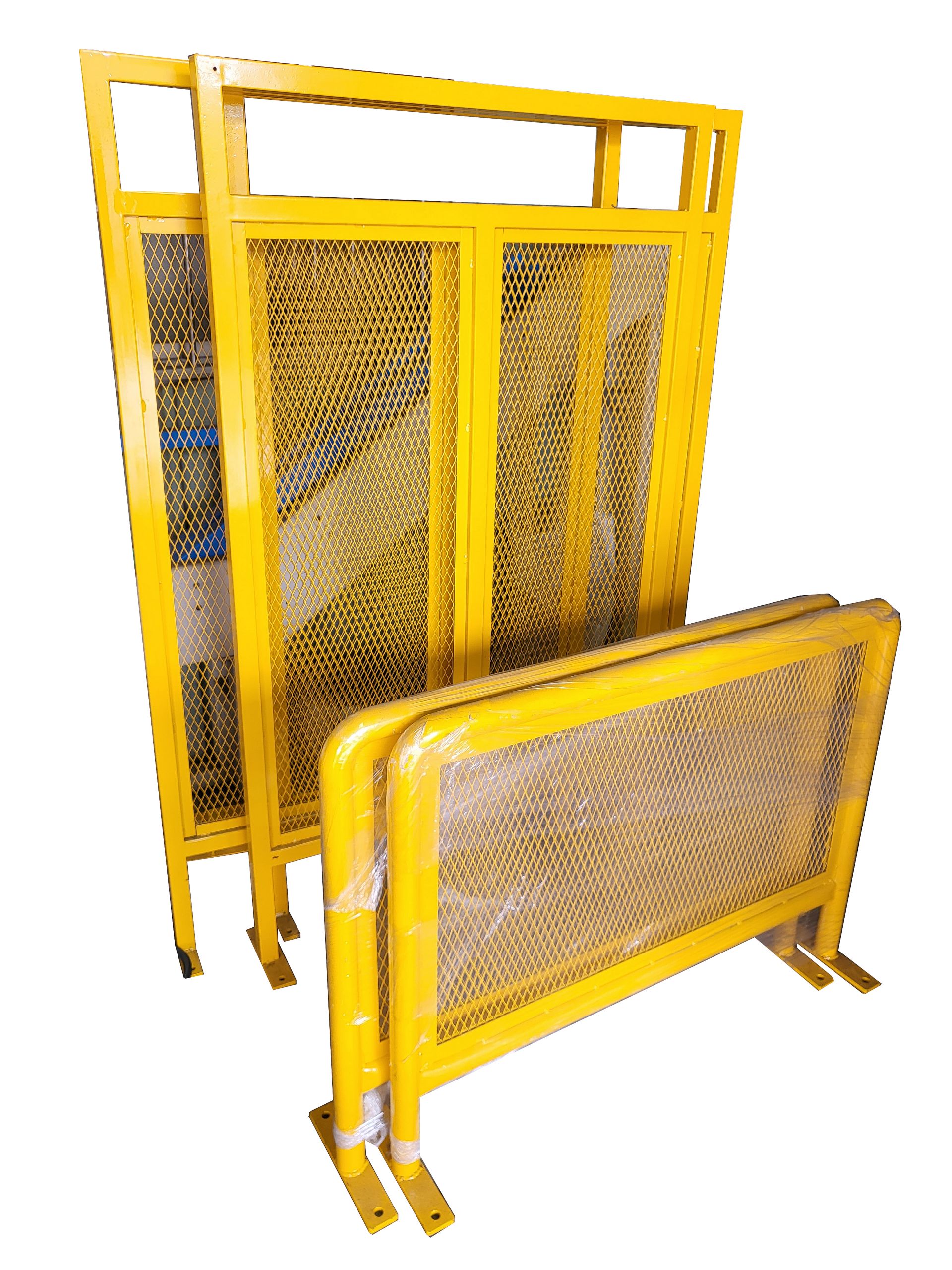 Yellow industrial safety barriers mesh fencing